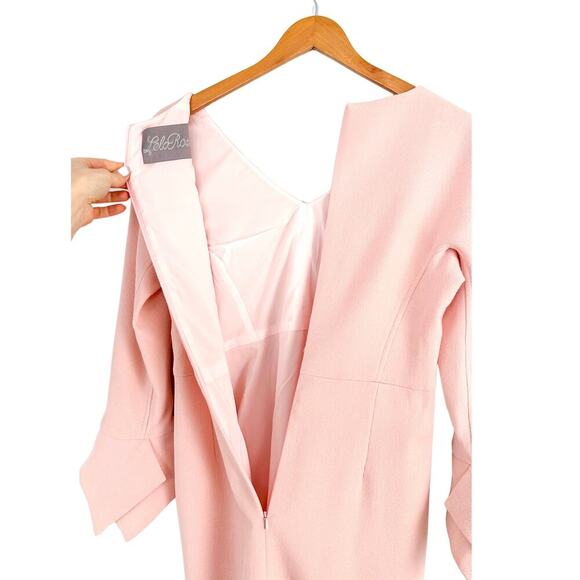 Lela Rose Light Blush Pink Wool Blend Cocktail Party Sheath Dress - Picture 7 of 10